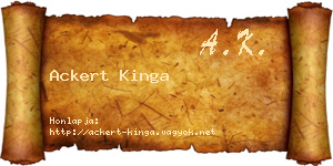 Ackert Kinga névjegykártya