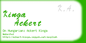 kinga ackert business card